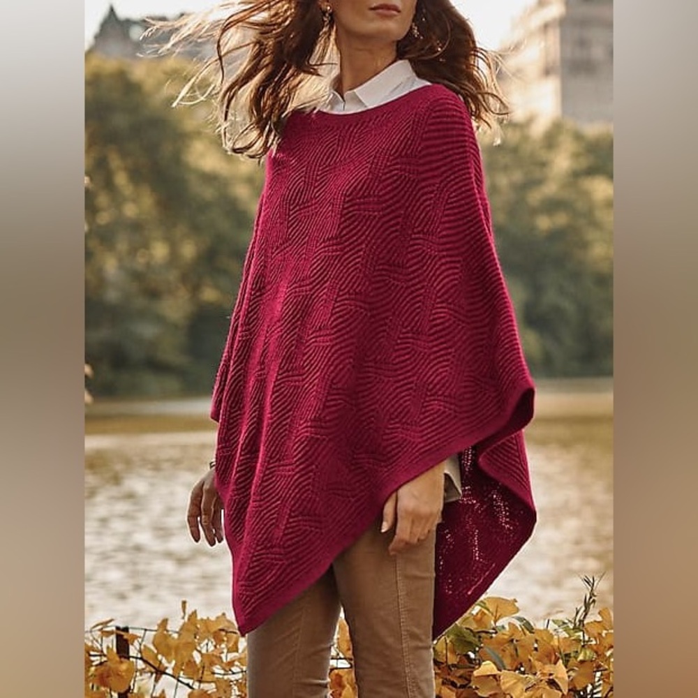 J JILL Asymmetric Knit Poncho